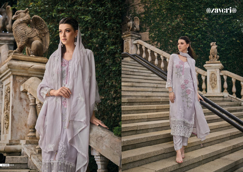 Zaveri Woman Beauty Femina Organza With Embroidery Work Suits
