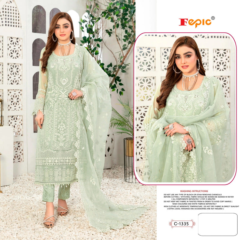 Fepic Rosemeen C 1335 Organza With Embroidery Designer Pakistani Suit Collection