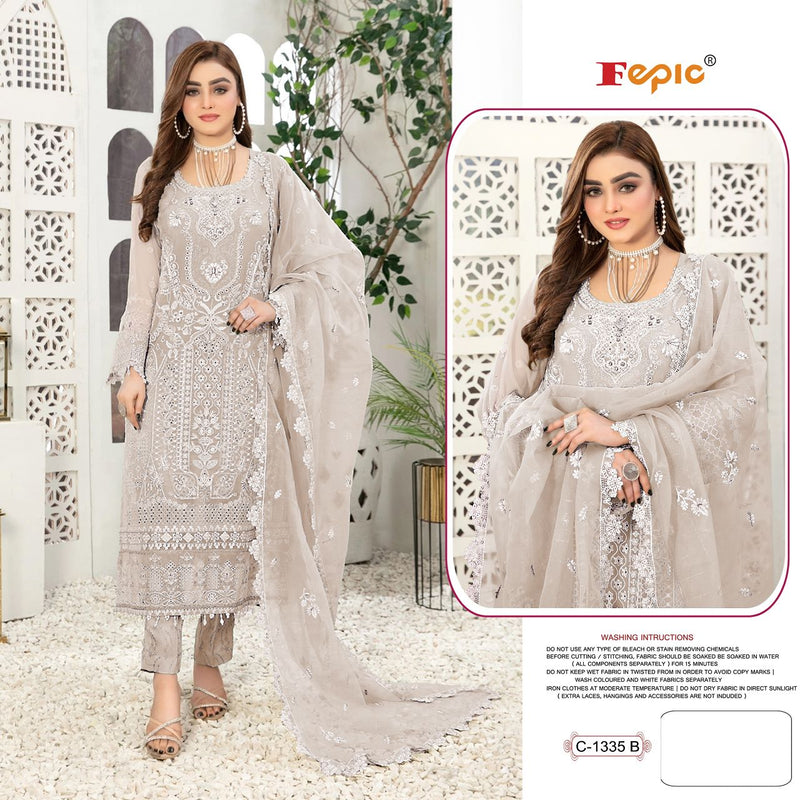 Fepic Rosemeen C 1335 Organza With Embroidery Designer Pakistani Suit Collection