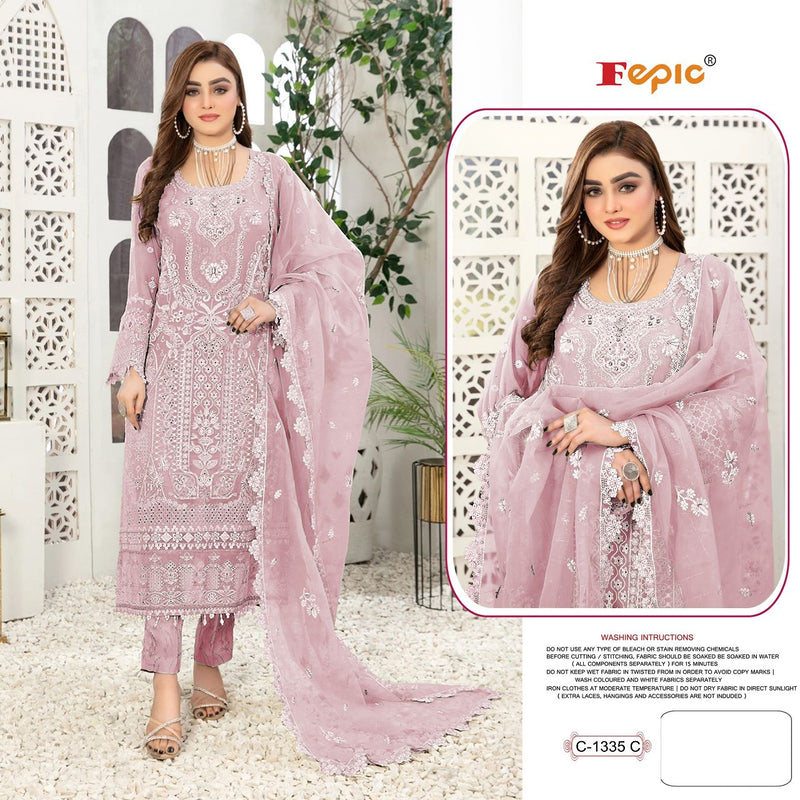 Fepic Rosemeen C 1335 Organza With Embroidery Designer Pakistani Suit Collection