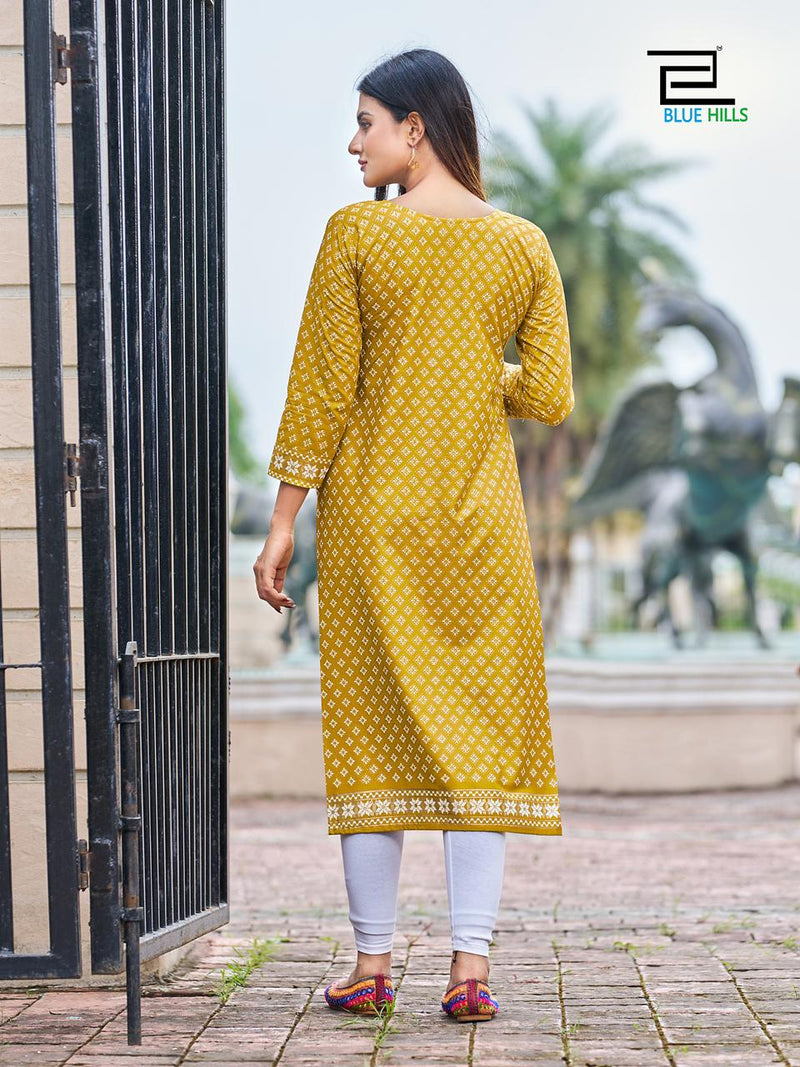 Blue Hills Festival Night Short Vol 1 Rayon Embroidery With Sequence Kurtis