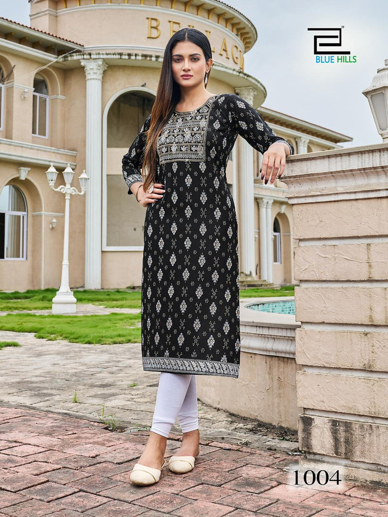 Blue Hills Festival Night Short Vol 1 Rayon Embroidery With Sequence Kurtis