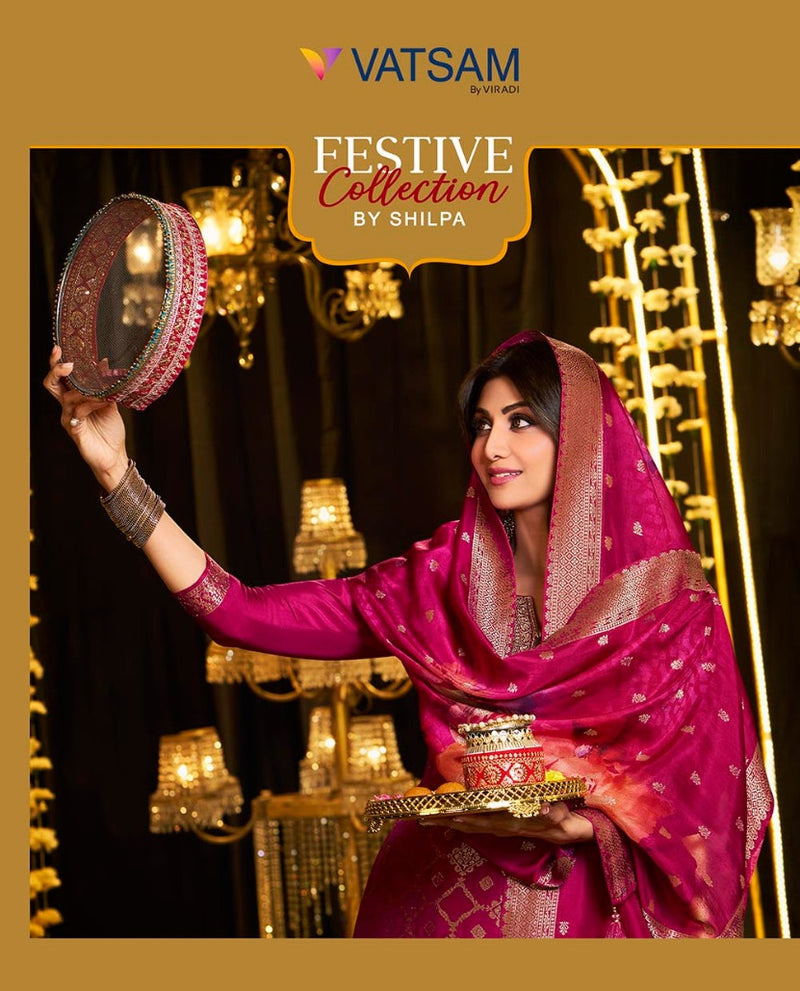 Vatsam Festive Collection Jacquard With Embroidery Designer Suit Collection