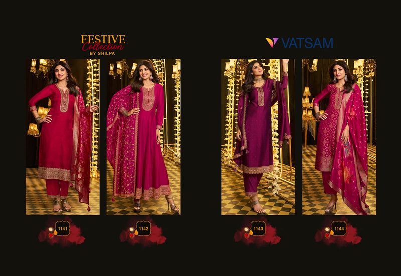 Vatsam Festive Collection Jacquard With Embroidery Designer Suit Collection