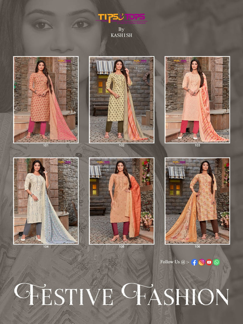 Tips And Tops Festive Fashion Modal Foil Print With Hand Work Designer Kurti