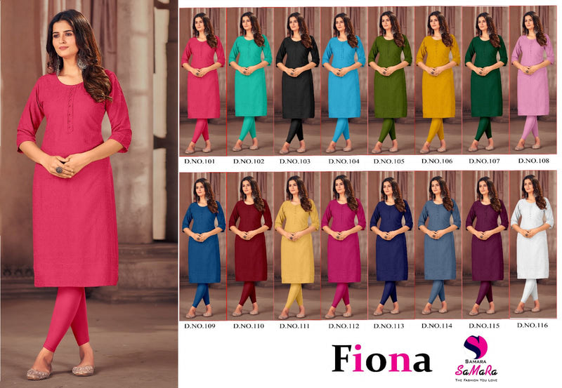 Samara Fiona Rayon With Shiffli Work Straight Kurtis Pick & Choose Collection