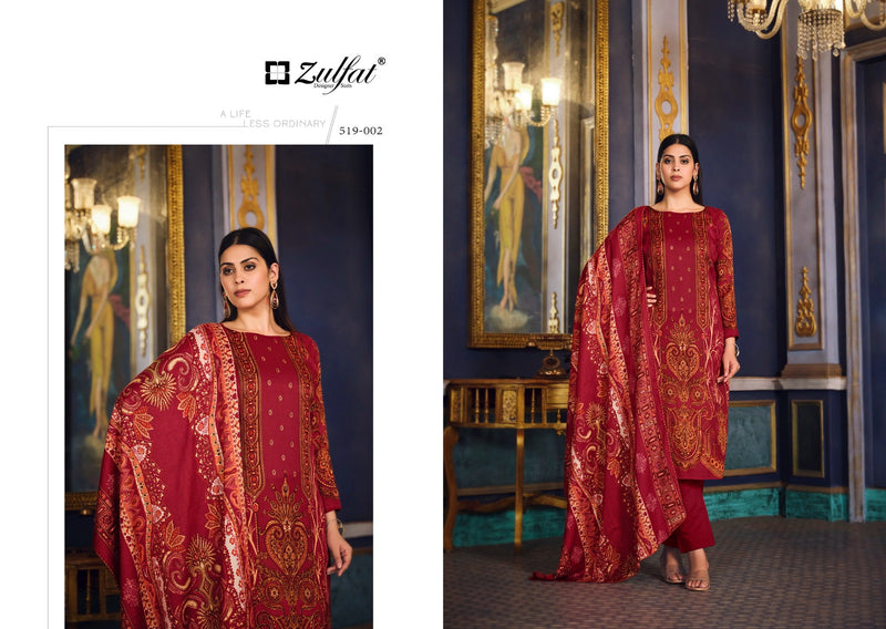 Zulfat Designer Suits Firdaus Pashmina Digital Printed Salwar Suit Collection