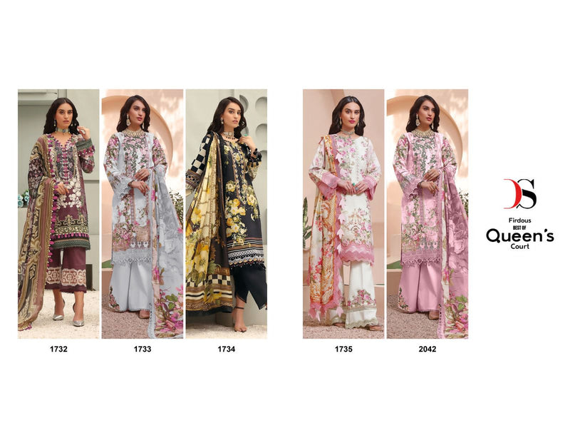 Deepsy Suits Firdous Best Of Queens Court Cotton With Fancy Embroidery Salwar Kameez