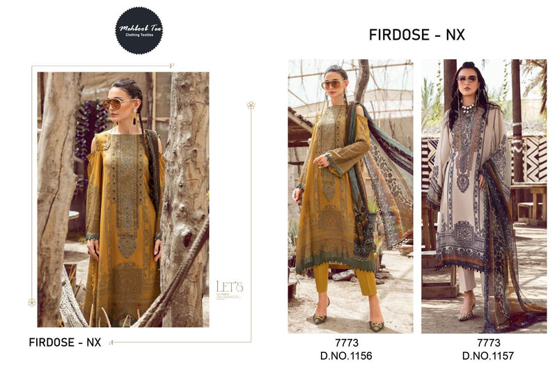Mehboob Tex Firdose Nx Cotton Print With Patch Emboidery Designer Salwar Kameez