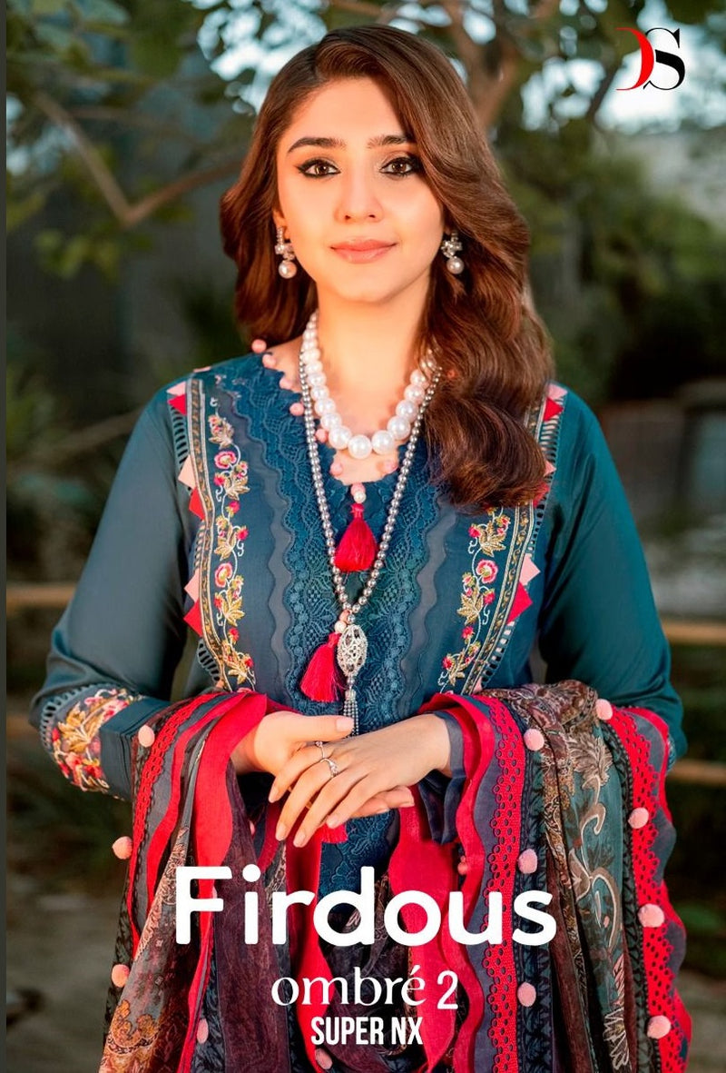 Deepsy Suits Firdous Ombre Embroidered Vol 2 Super Nx Cotton Embroidery Salwar Kameez