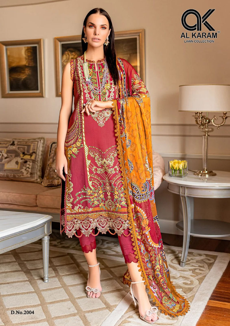 Al Karam Firdous Exclusive Collection Vol 2 Cotton Print With Embroidery Work Suits