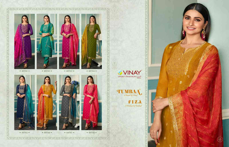 Vinay Fashion Tumbaa Fiza Organza Jacquard Designer Ready Made Suits