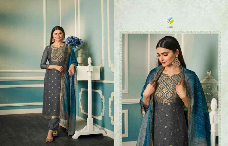 Vinay Fashion Tumbaa Fiza Organza Jacquard Designer Ready Made Suits
