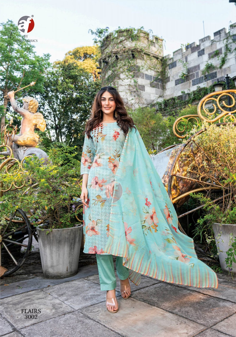Anju Fabrics Flairs Vol 2 Cotton Digital Print With Schiffli Designer Fancy Kurti