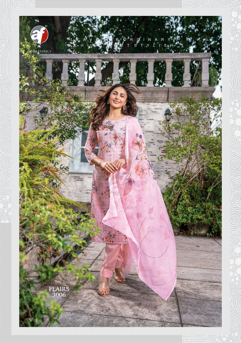 Anju Fabrics Flairs Vol 2 Cotton Digital Print With Schiffli Designer Fancy Kurti