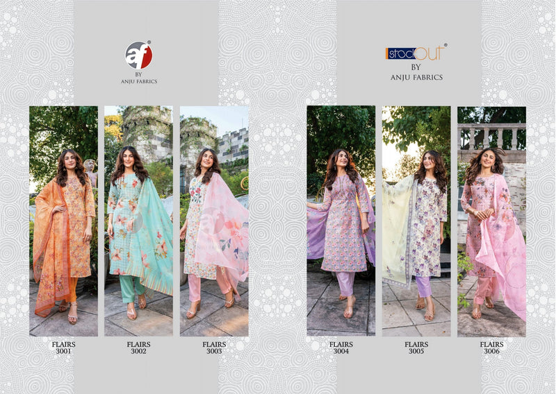 Anju Fabrics Flairs Vol 2 Cotton Digital Print With Schiffli Designer Fancy Kurti