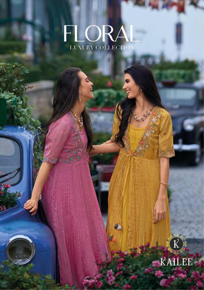 Kailee Fashion Floral Viscose Designer Fancy Kurti With Koti Collection