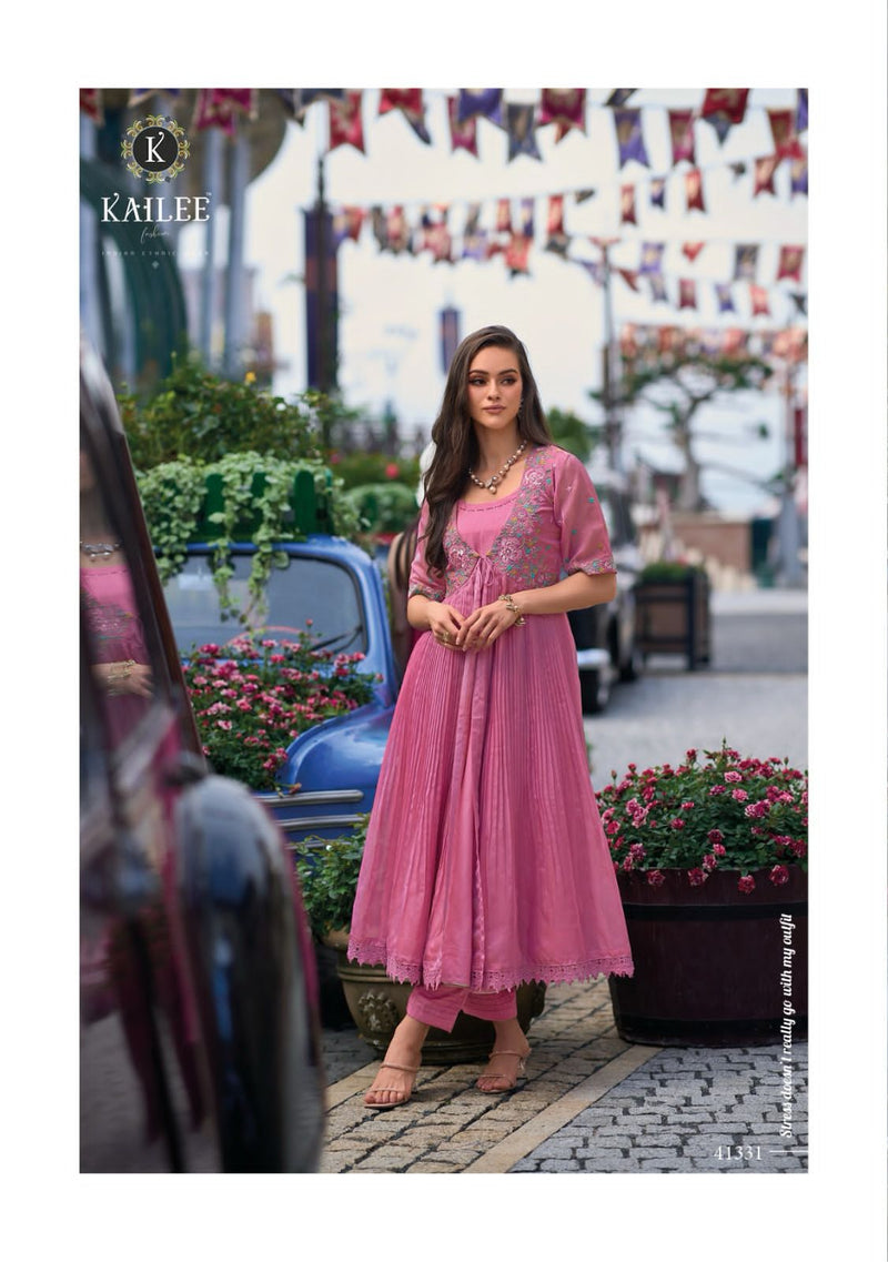 Kailee Fashion Floral Viscose Designer Fancy Kurti With Koti Collection