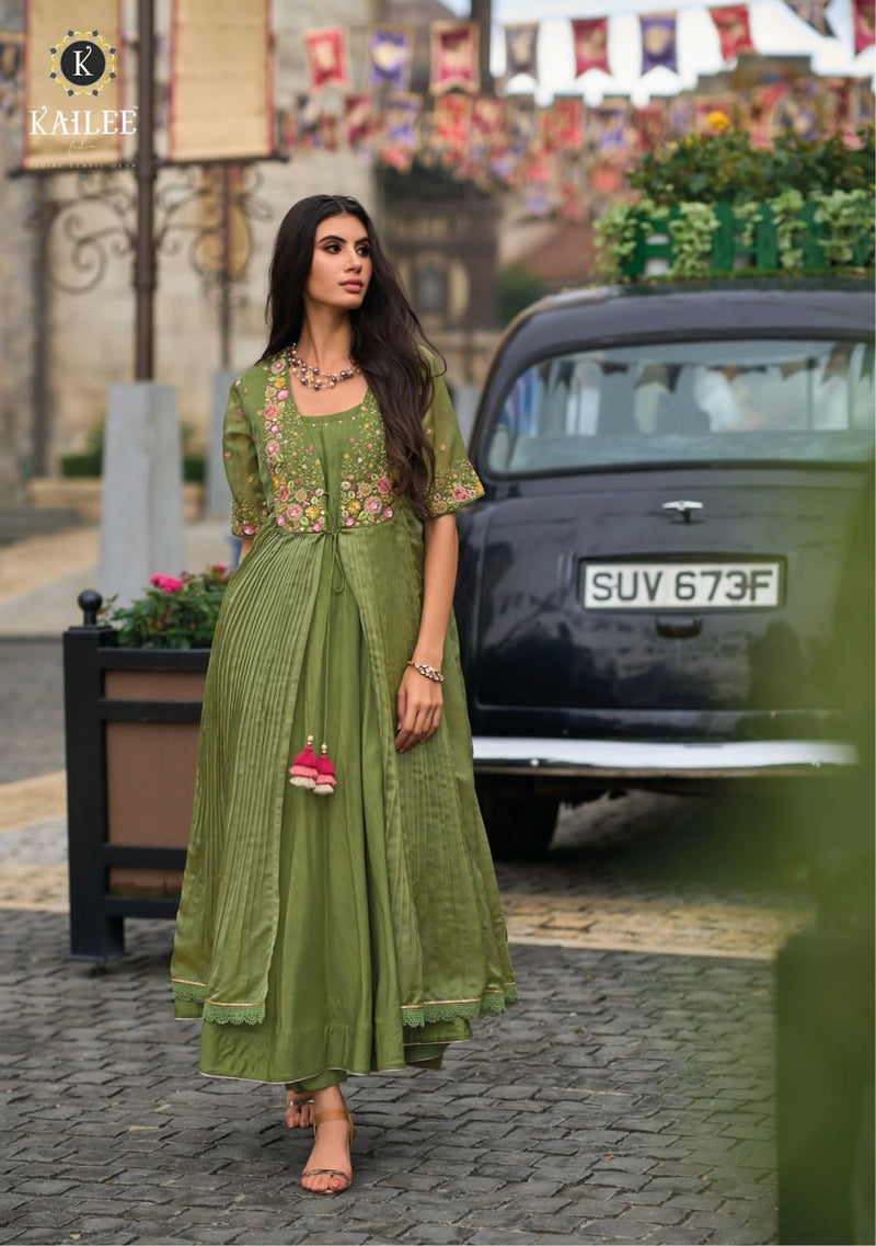 Kailee Fashion Floral Viscose Designer Fancy Kurti With Koti Collection