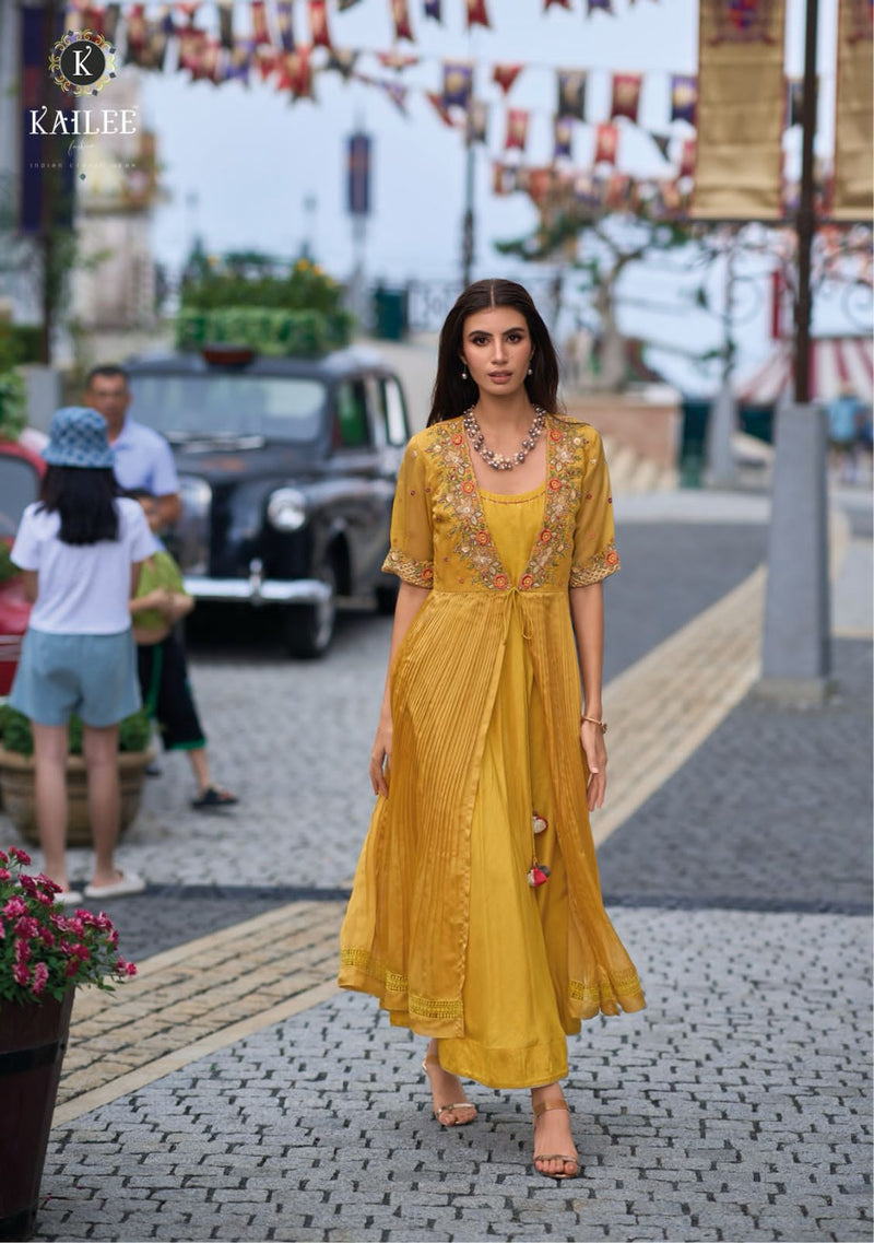 Kailee Fashion Floral Viscose Designer Fancy Kurti With Koti Collection