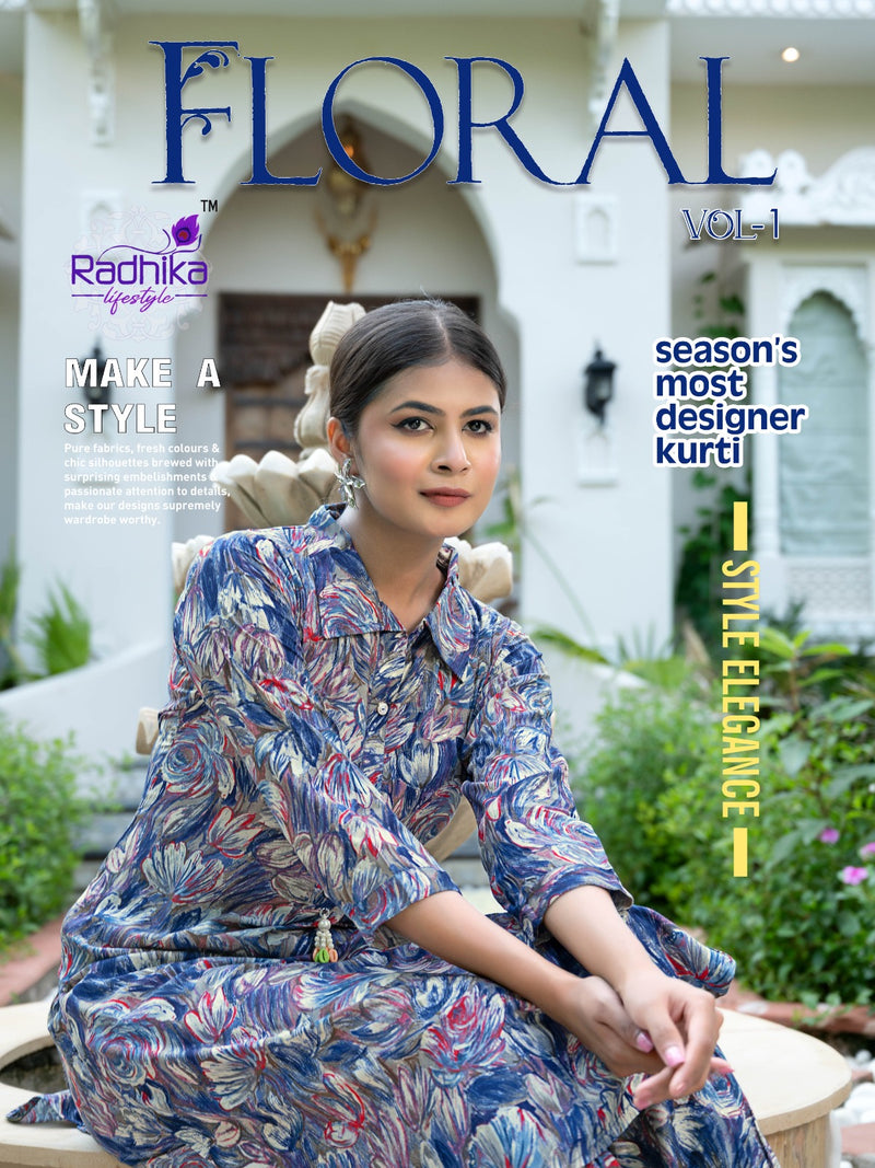 Radhika Lifestyle Floral Vol 1 Rayon Fancy Printed Kurti With Afghani Pant Collection