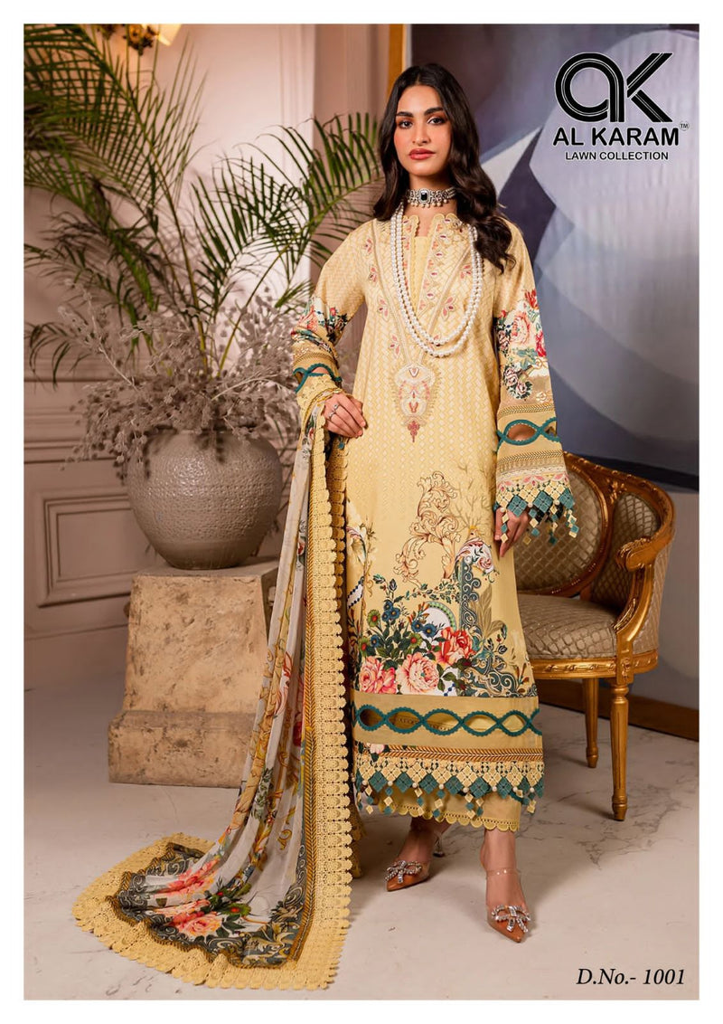 Al Karam Florence Cambric Cotton With Printed Salwar Kameez Collection