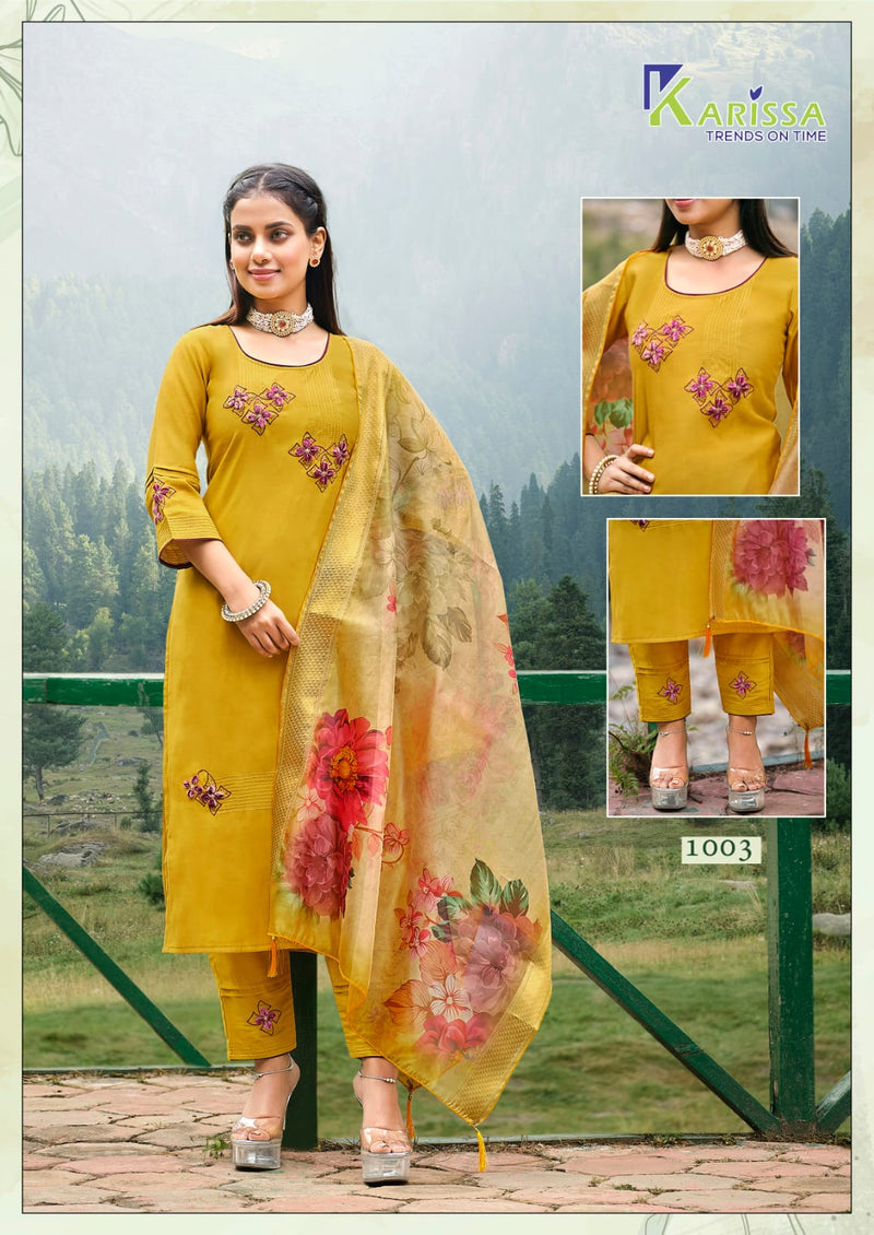 Karissa Florence Viscose Roman Silk Fancy Straight Designer Kurti Collection