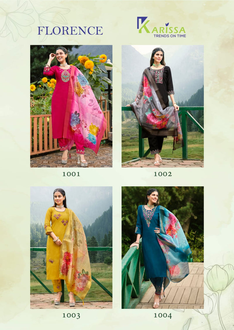Karissa Florence Viscose Roman Silk Fancy Straight Designer Kurti Collection