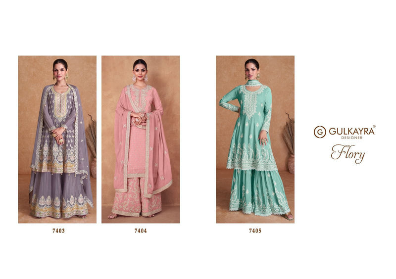 Gulkayra Designer Flory Chinon Heavy Designer Ready Made Sharara Suits
