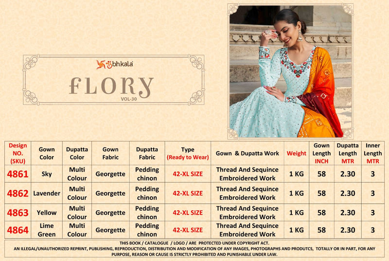 Shubhkala Flory Vol 30 Georgette Long Designer Gown Collection