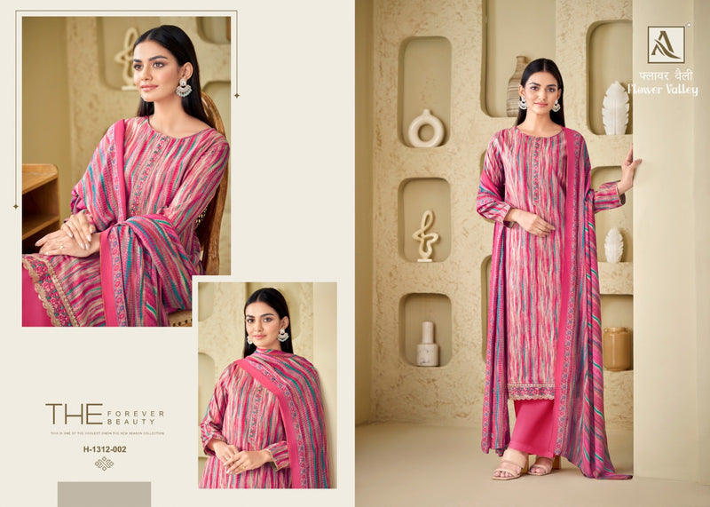 Alok Suits Flower Valley Viscose Print With Fancy Neck Salwar Suits