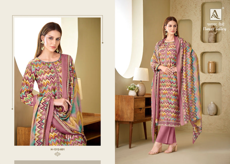 Alok Suits Flower Valley Viscose Print With Fancy Neck Salwar Suits
