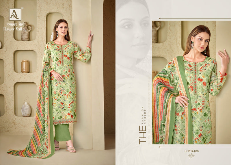 Alok Suits Flower Valley Viscose Print With Fancy Neck Salwar Suits