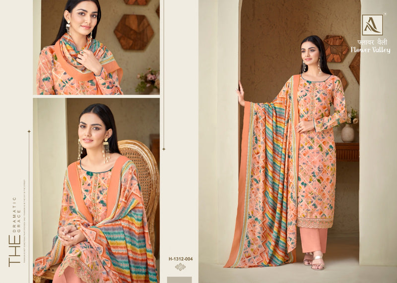 Alok Suits Flower Valley Viscose Print With Fancy Neck Salwar Suits
