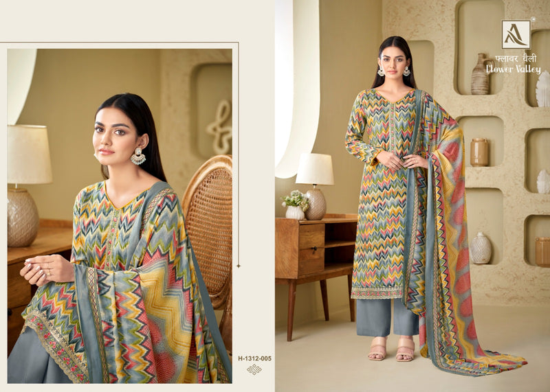 Alok Suits Flower Valley Viscose Print With Fancy Neck Salwar Suits