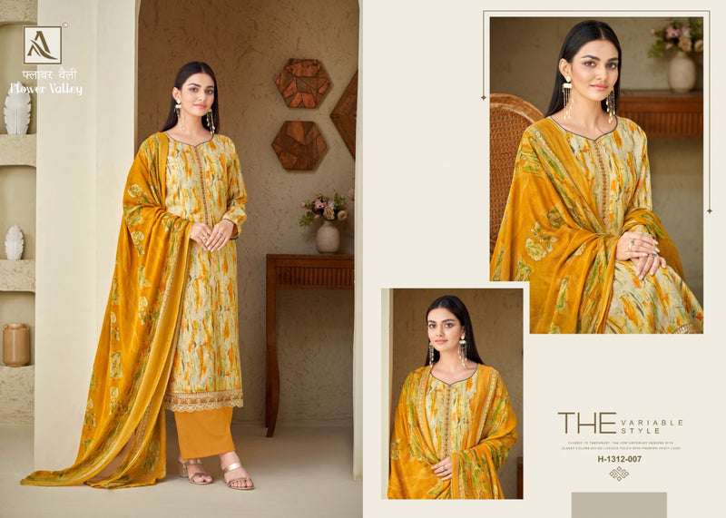 Alok Suits Flower Valley Viscose Print With Fancy Neck Salwar Suits