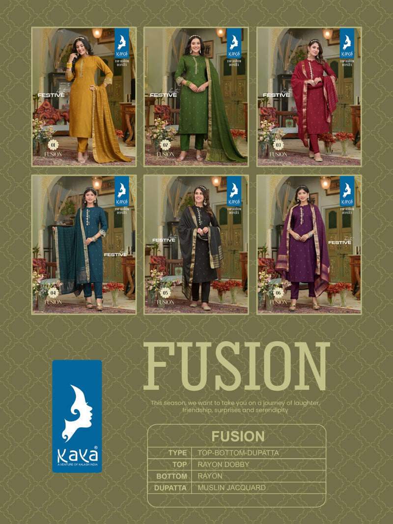 Kaya Creation Fusion Rayon Dobby Jacquard Exclusive Kurtis With Pant