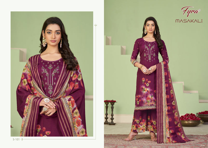 Fyra Designer Masakali Pure Soft Cotton Kashmiri Printed Fancy Embroidery Swarovski Diamond Work Printed Designer Salwar Suits