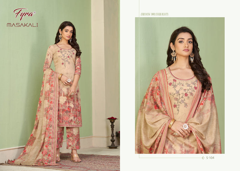 Fyra Designer Masakali Pure Soft Cotton Kashmiri Printed Fancy Embroidery Swarovski Diamond Work Printed Designer Salwar Suits