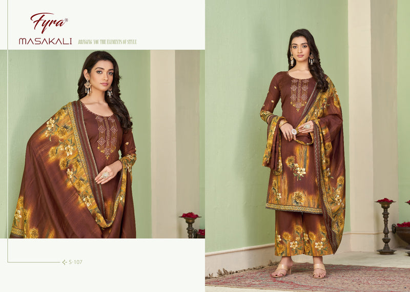 Fyra Designer Masakali Pure Soft Cotton Kashmiri Printed Fancy Embroidery Swarovski Diamond Work Printed Designer Salwar Suits