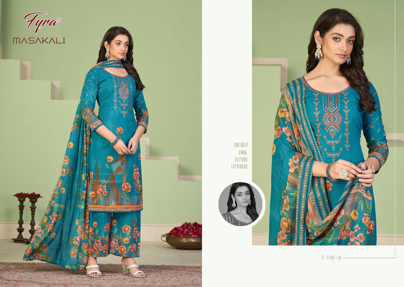 Fyra Designer Masakali Pure Soft Cotton Kashmiri Printed Fancy Embroidery Swarovski Diamond Work Printed Designer Salwar Suits