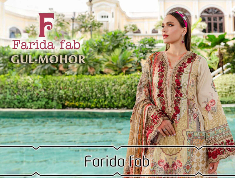 Farida Fab Gulmohar  Cotton Digital Prints With Exclusive Design Salwar Kameez
