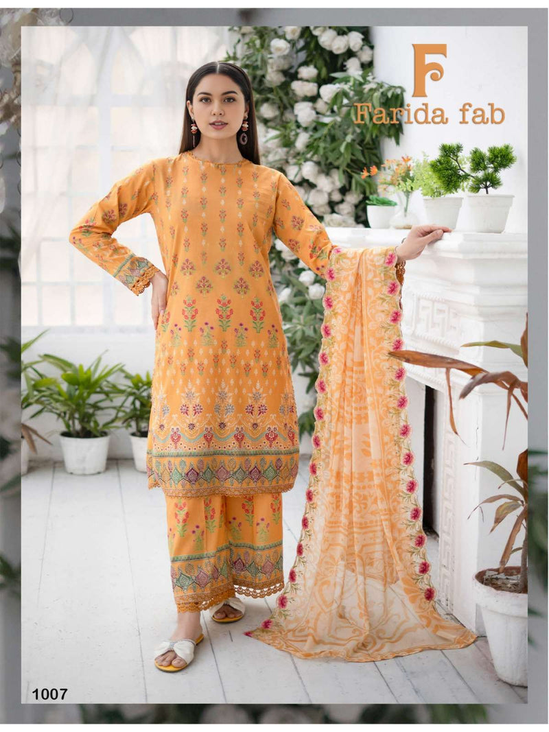 Farida Fab Spriing Summer  Cotton Digital Prints With Exclusive Design Salwar Suit