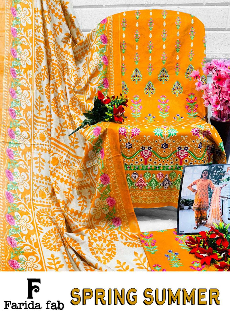 Farida Fab Spriing Summer  Cotton Digital Prints With Exclusive Design Salwar Suit
