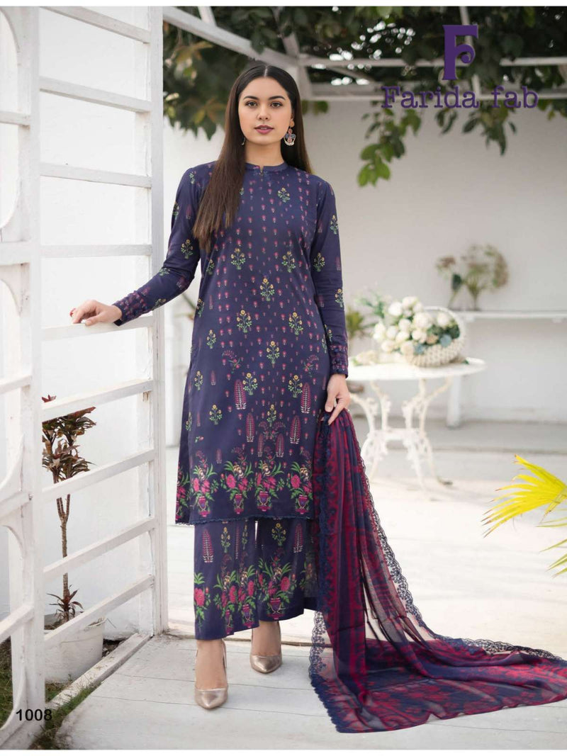 Farida Fab Spriing Summer  Cotton Digital Prints With Exclusive Design Salwar Suit