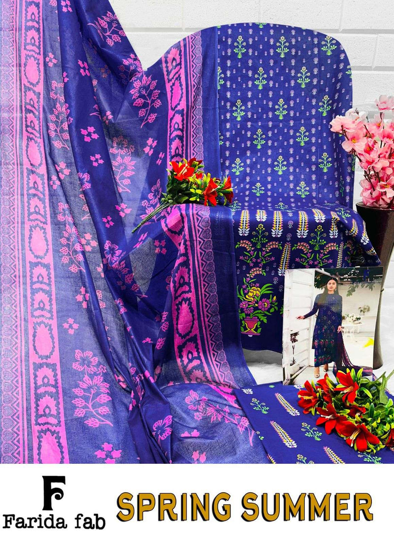 Farida Fab Spriing Summer  Cotton Digital Prints With Exclusive Design Salwar Suit