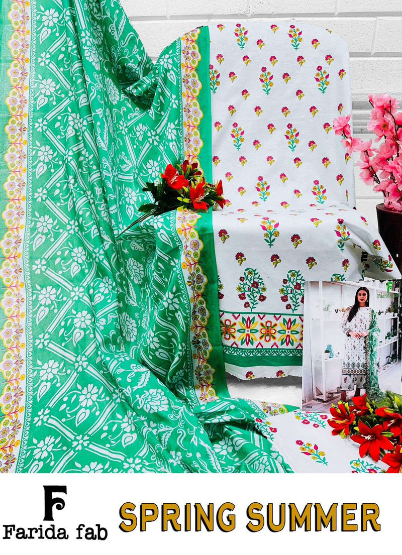 Farida Fab Spriing Summer  Cotton Digital Prints With Exclusive Design Salwar Suit