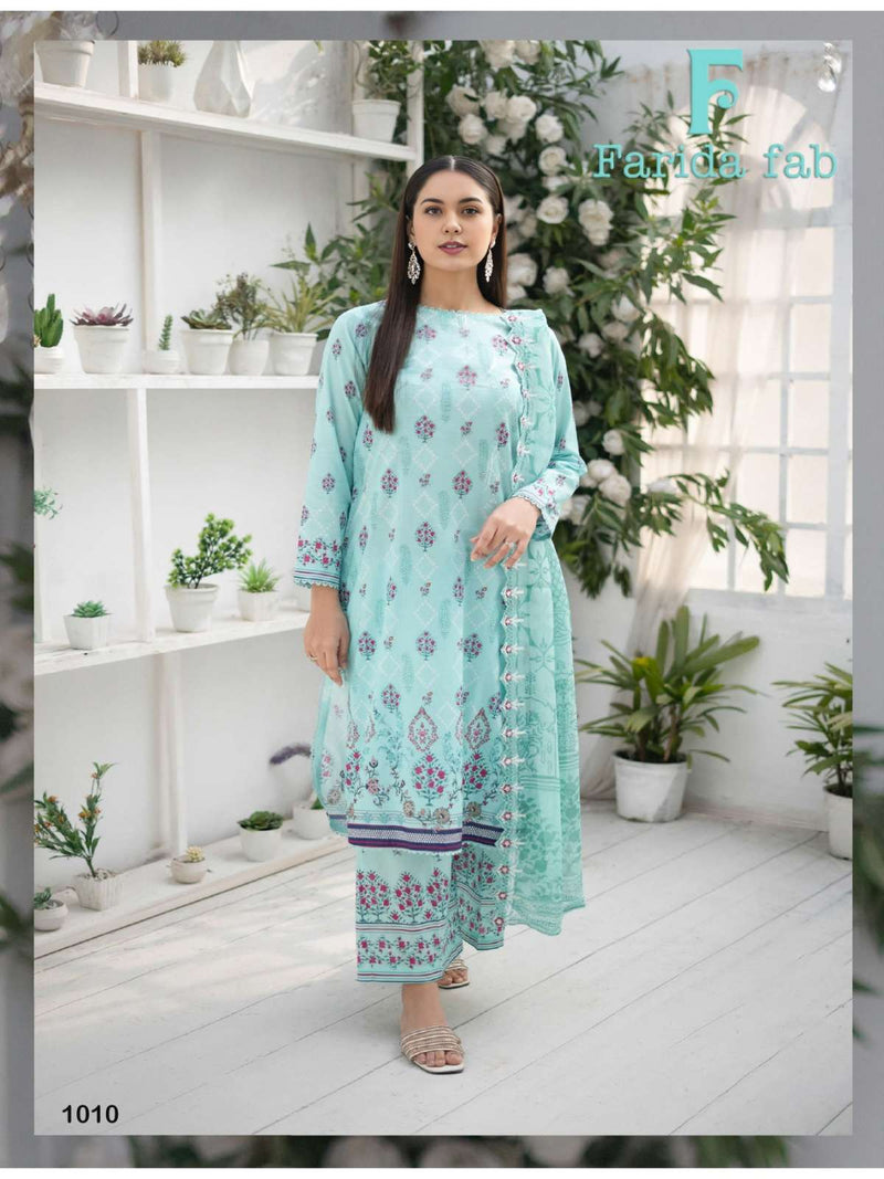 Farida Fab Spriing Summer  Cotton Digital Prints With Exclusive Design Salwar Suit