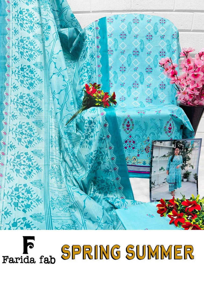 Farida Fab Spriing Summer  Cotton Digital Prints With Exclusive Design Salwar Suit