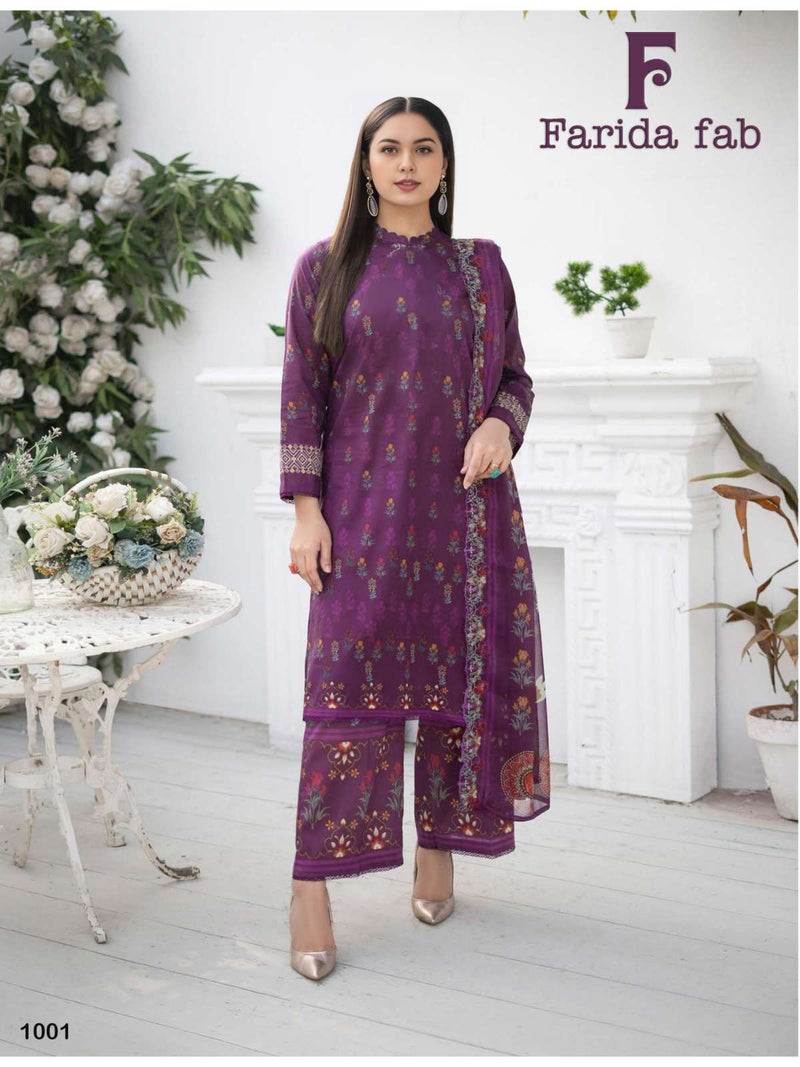 Farida Fab Spriing Summer  Cotton Digital Prints With Exclusive Design Salwar Suit